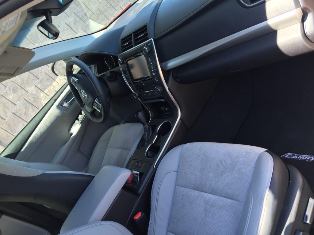 The roomy interior of the 2016 Toyota Camry 