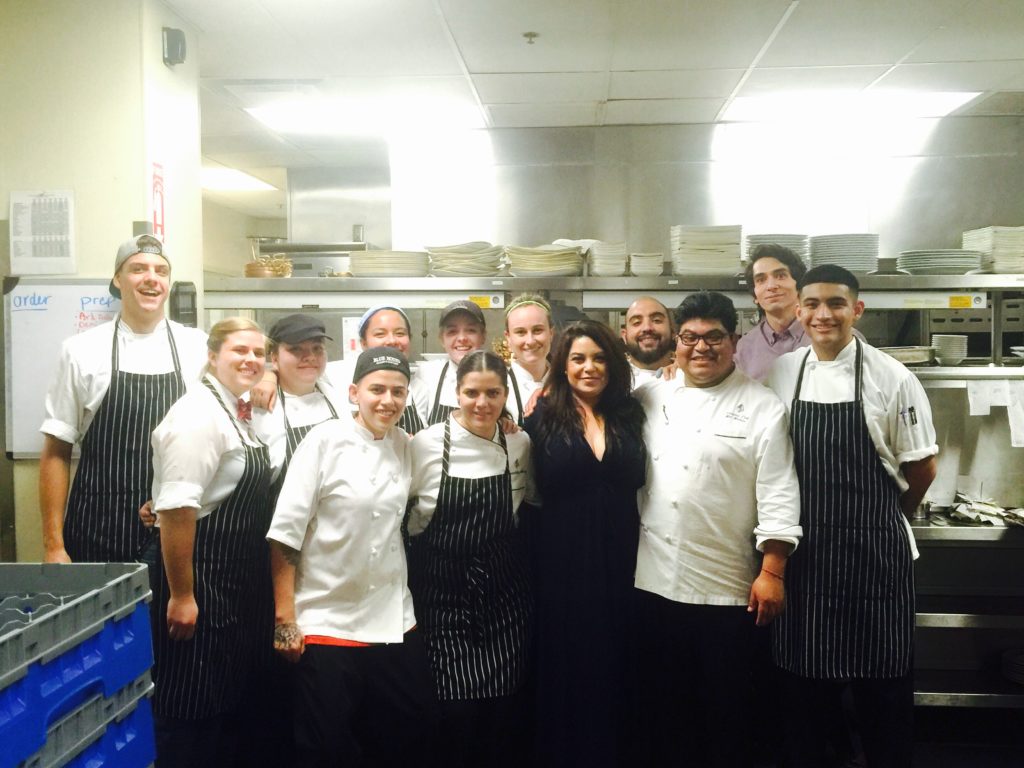 Chef Mecinas and his culinary team