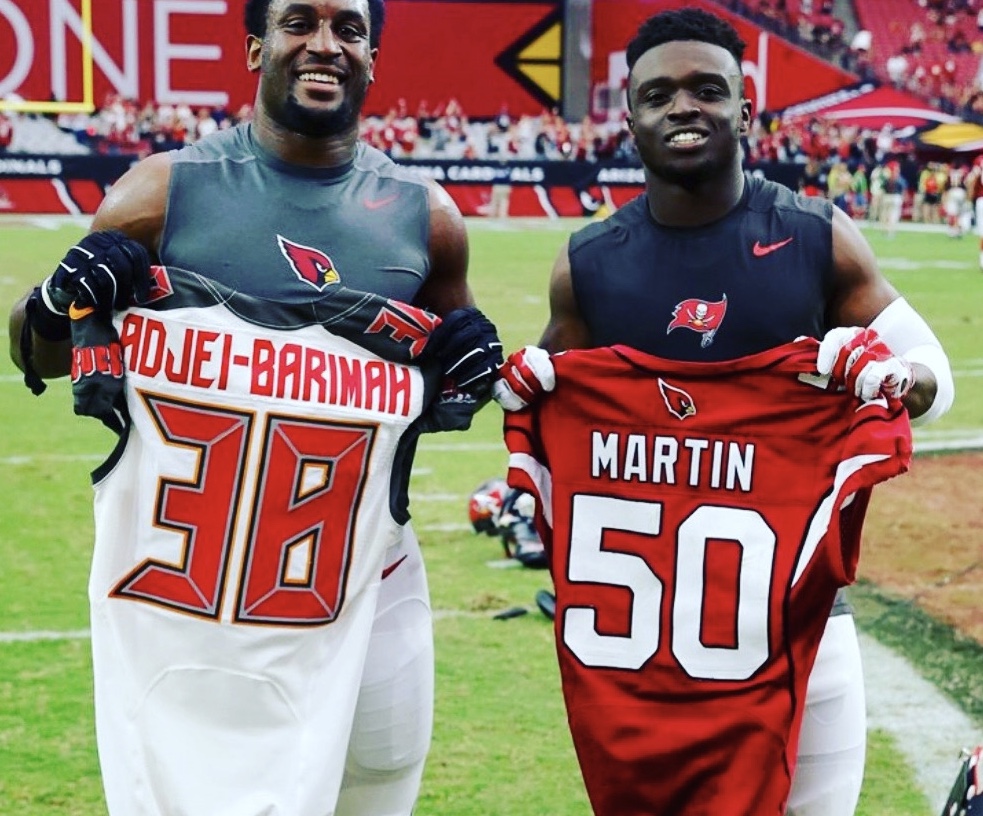 Former ArizonaCardinals linebacker Gabe Martin and former Tampa Bay Buccaneers cornerback Jude Adjei-Barimah are teaming up to open Pro Recovery Zone,